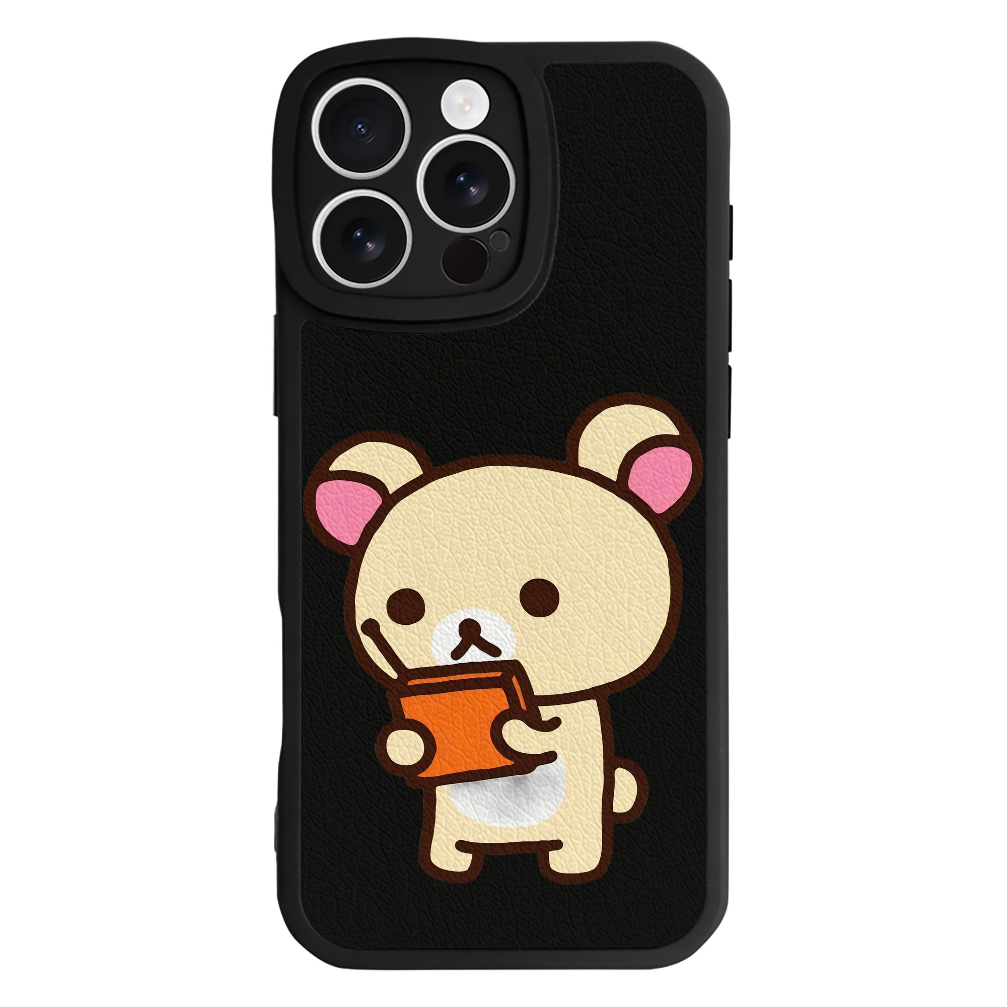 （画像用） リラックマ リラックマ キイロイトリ Rilakkuma Korilakkuma Kiiroitori 【iPhone 16シリーズ対応】シリコンスマホケース（レザー調） 材質：シリコン